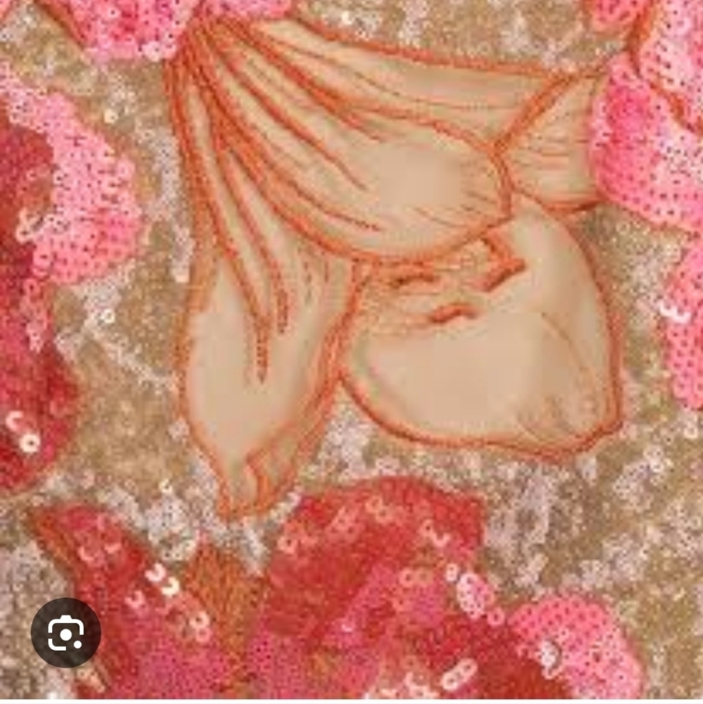 NWT Muse by Marchesa Romy Floral Sequin A-Line Mini Dress Sz 14 Pink Orange - Picture 5 of 15